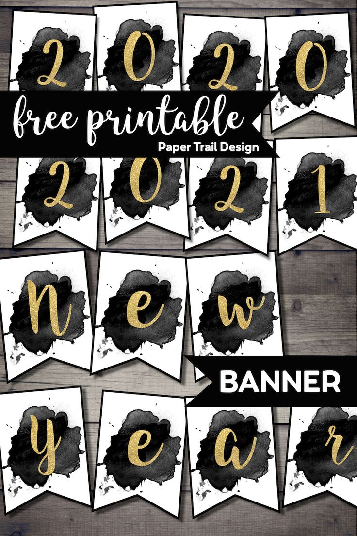 Free Printable Happy New Year Banner - Paper Trail Design with regard to Free Printable New Year Banner