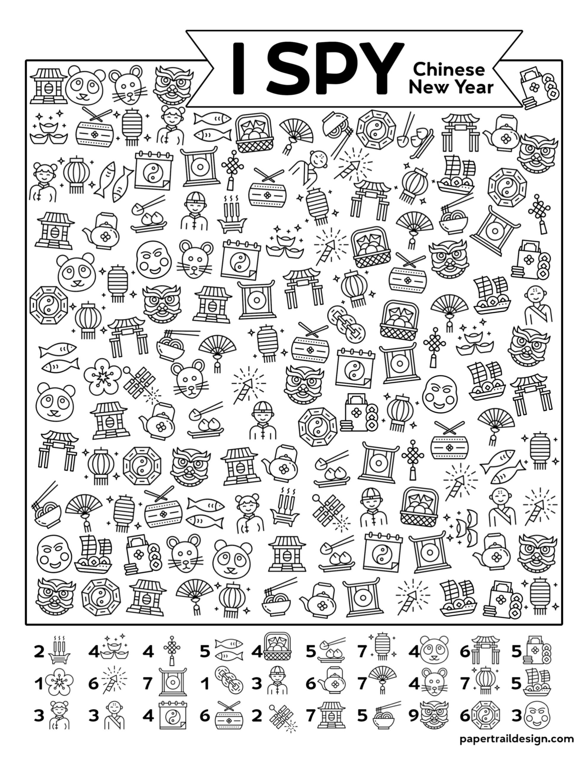 Free Printable I Spy Chinese New Year Activity - Paper Trail Design within Chinese New Year Printable Games