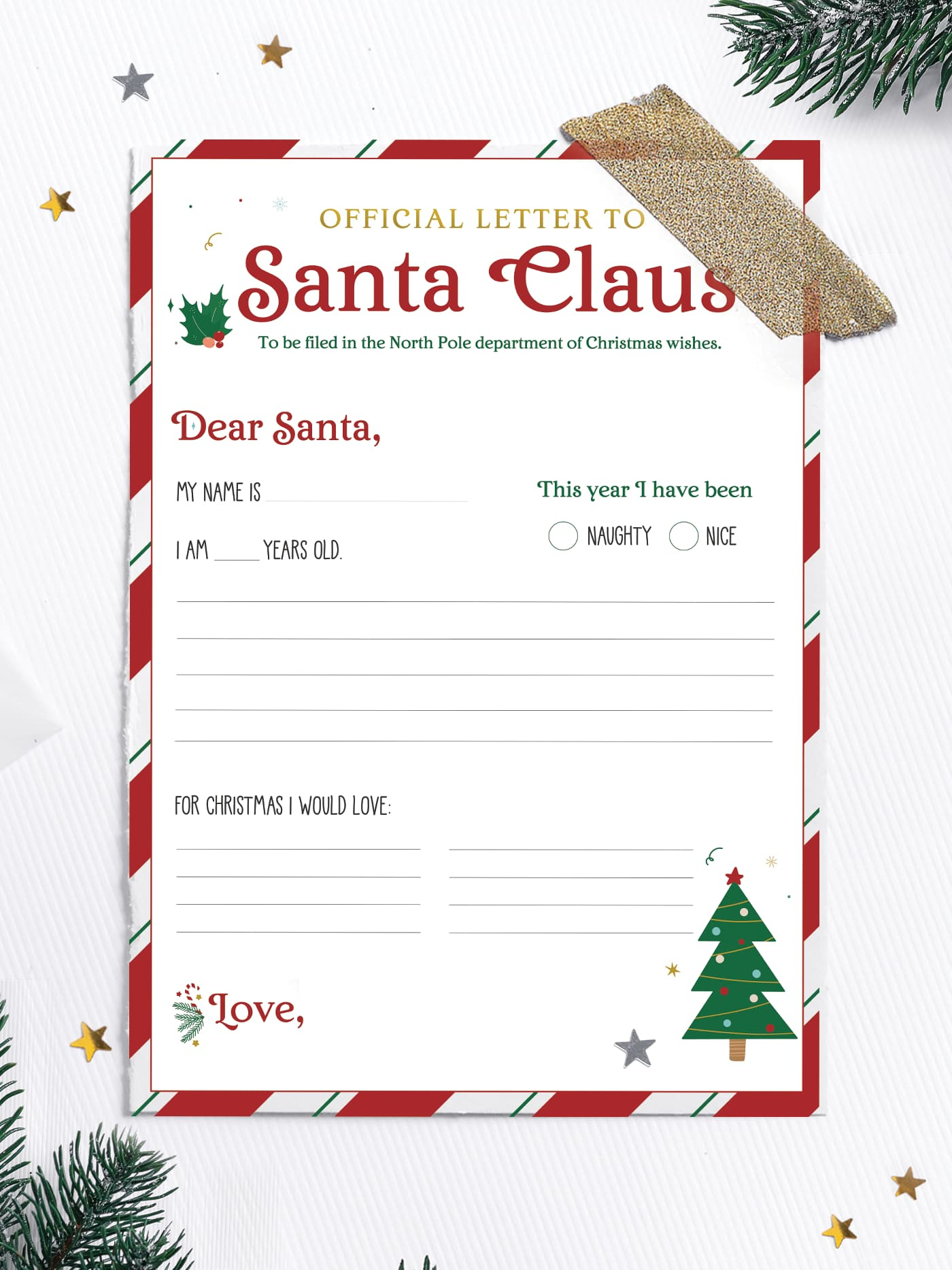 Free Printable Letter To Santa Template - Favorite Printables intended for Christmas Letters to Santa Printable Free