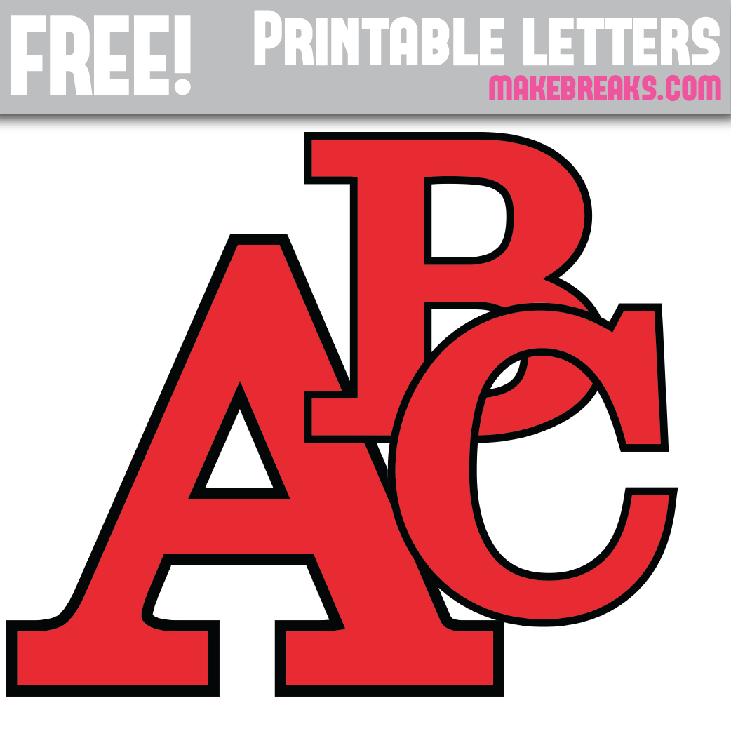 Free Printable Letters / Numbers Archives - Make Breaks intended for Free Printable Red Alphabet Letters