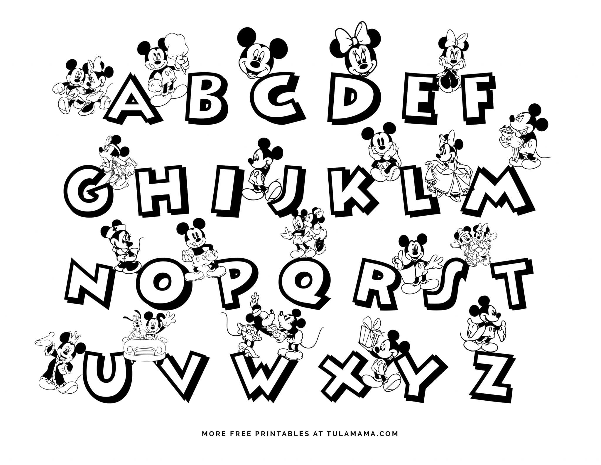 Free Printable Mickey Mouse Abc Coloring Pages - Tulamama pertaining to Free Printable Disney Alphabet Letters