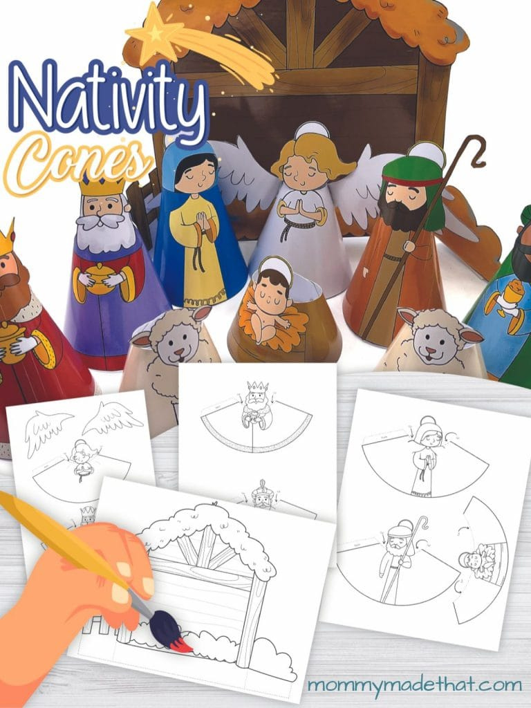 Free Printable Nativity Scene (Super Cute 3D Scene!) throughout Christmas Scene Free Printable