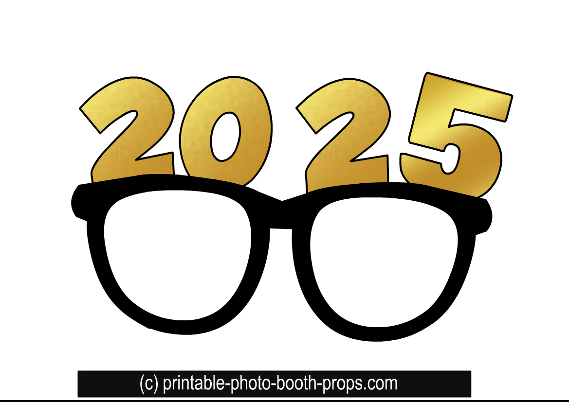 Free Printable New Year 2025 Photo Booth Props with regard to New Year Photo Booth Props Printable