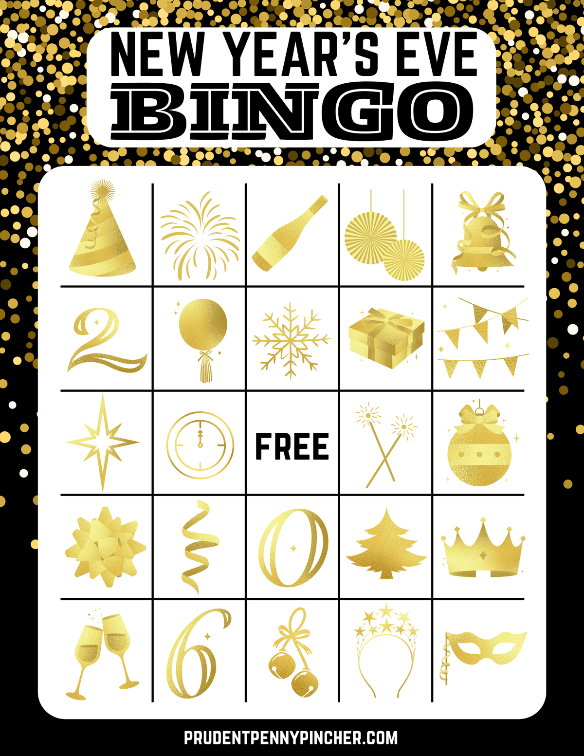 Free Printable New Year Bingo Cards For 2026 - Prudent Penny Pincher for New Year&amp;amp;#039;s Bingo 2026 Printable