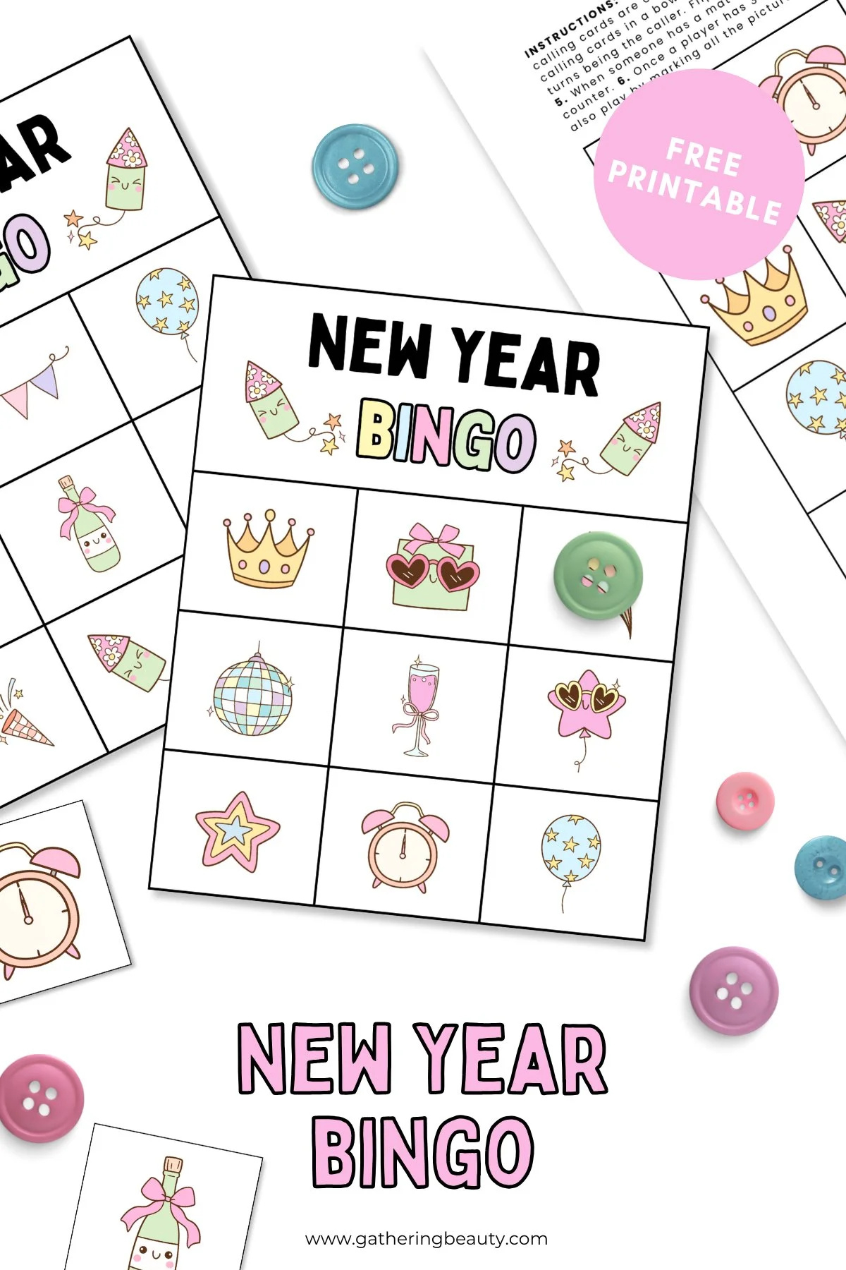 Free Printable New Year Bingo — Gathering Beauty pertaining to New Year&amp;#039;S Bingo Printable