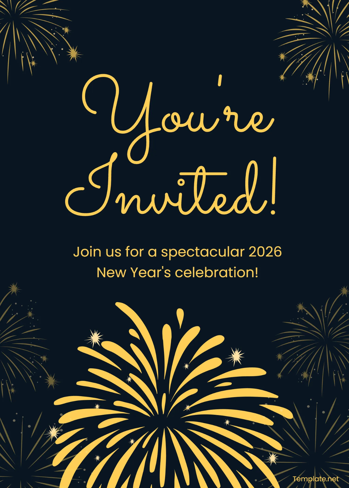 Free Printable New Year Invitation Template To Edit Online with regard to Free Printable New Years Eve Invitations