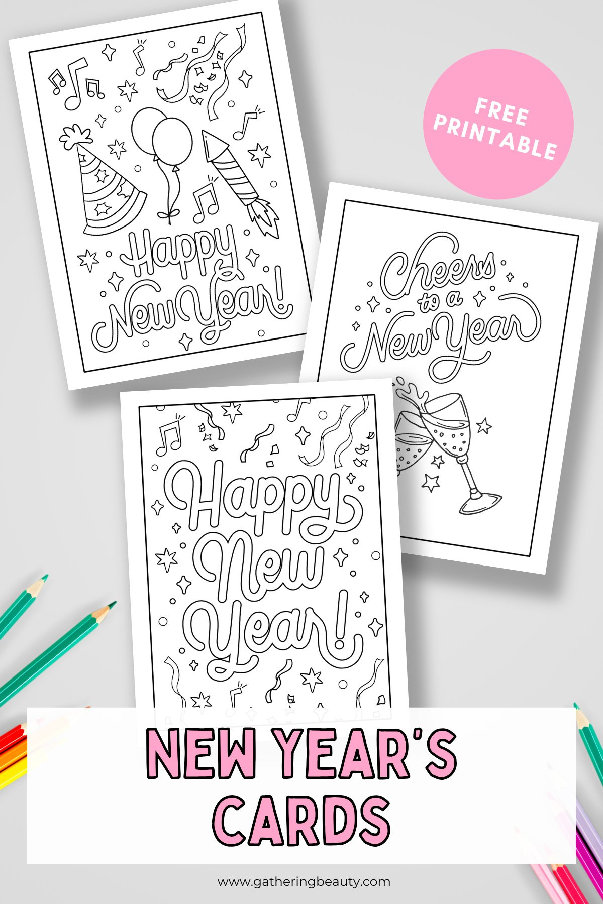 Free Printable New Years Cards — Gathering Beauty pertaining to New Year Cards Free Printable