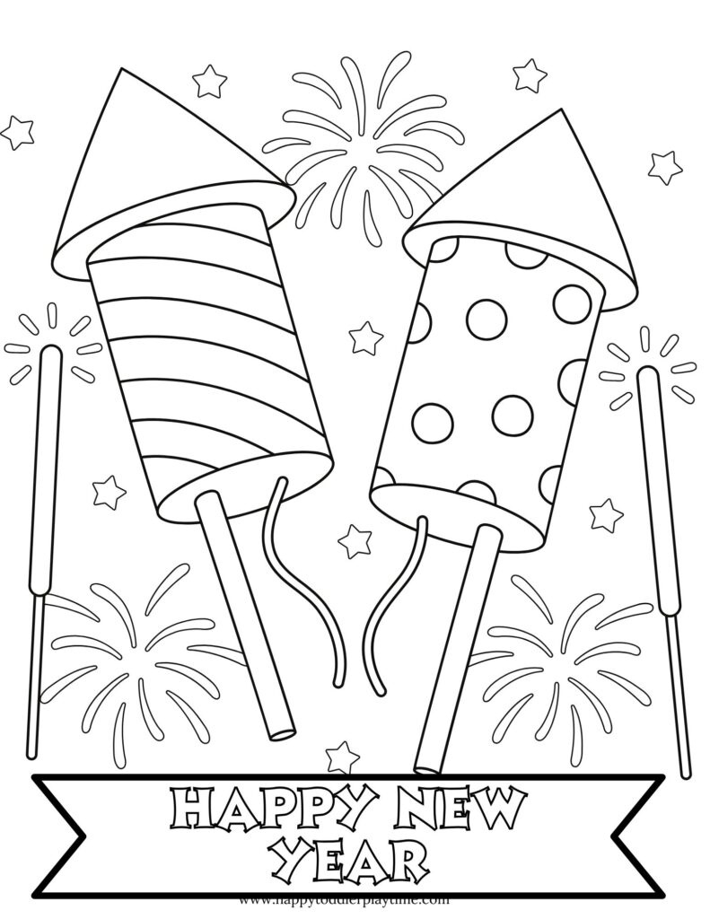 Free Printable New Year&amp;#039;S Eve Coloring Pages - Happy Toddler Playtime for New Years Eve Coloring Pages Free Printable