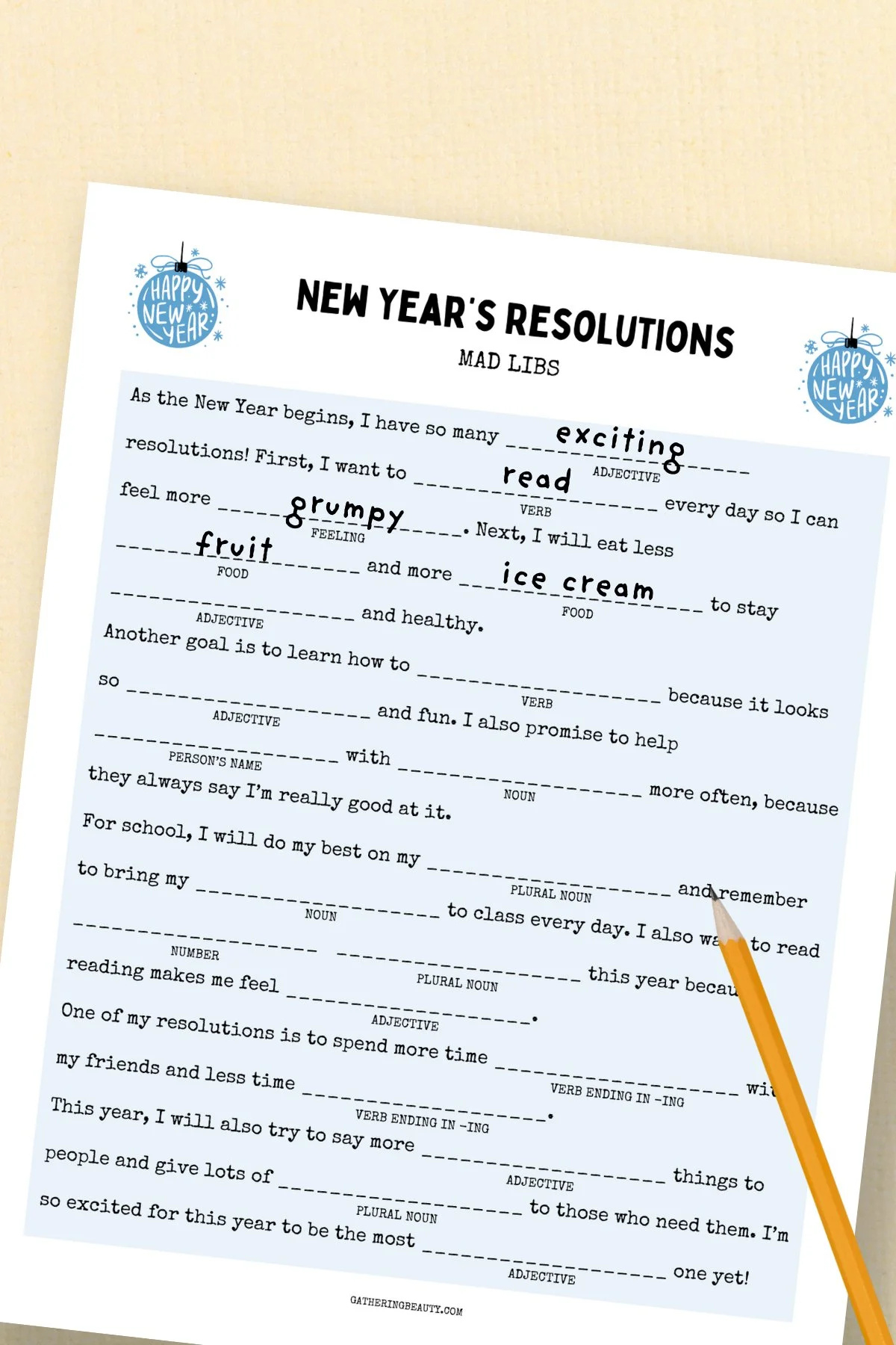 Free Printable New Years Eve Mad Libs — Gathering Beauty pertaining to New Years Mad Libs Printable