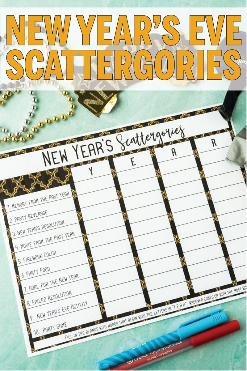 Free Printable New Year&amp;#039;S Eve Scattergories Game - Play Party Plan for New Year&amp;#039;S Scattergories Free Printable
