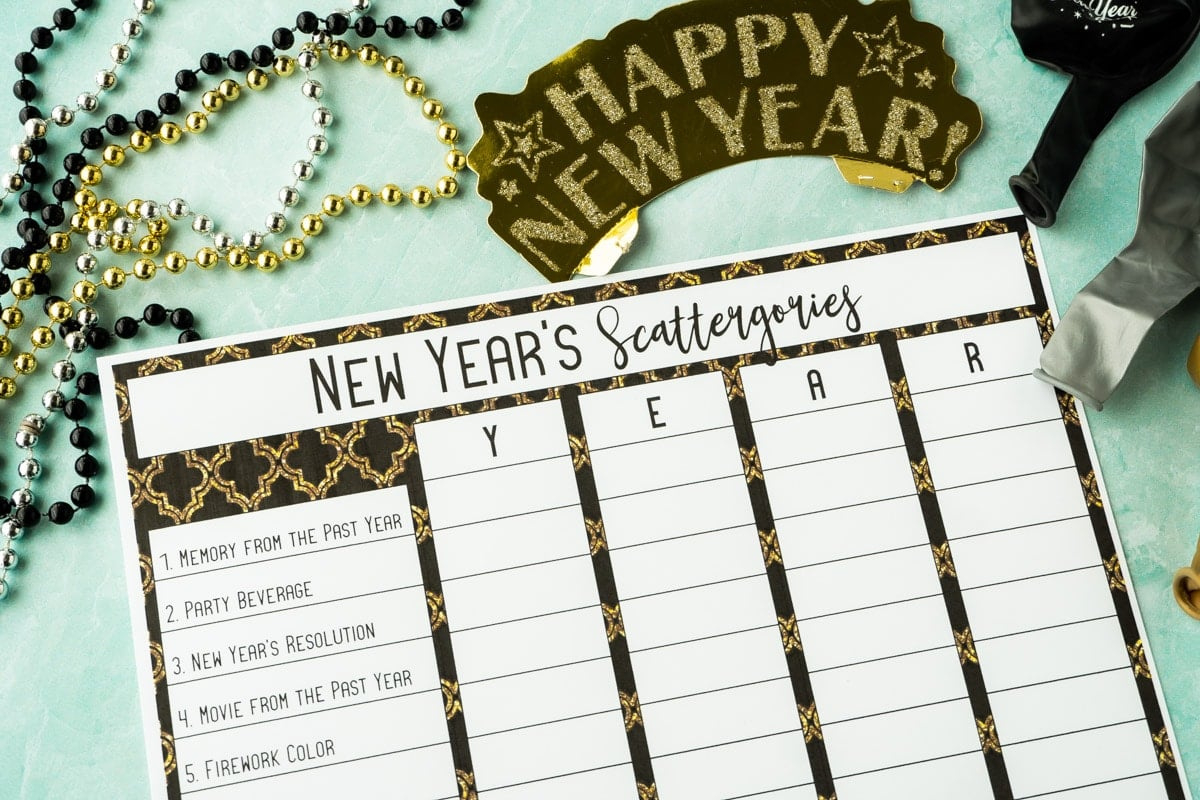Free Printable New Year&amp;#039;S Eve Scattergories Game - Play Party Plan with New Year&amp;amp;#039;s Scattergories Free Printable