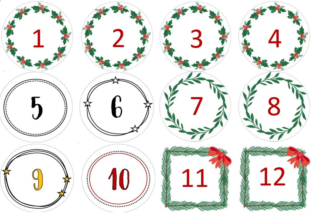 Free Printable Numbers For The Advent Calendar regarding Christmas Numbers Printable