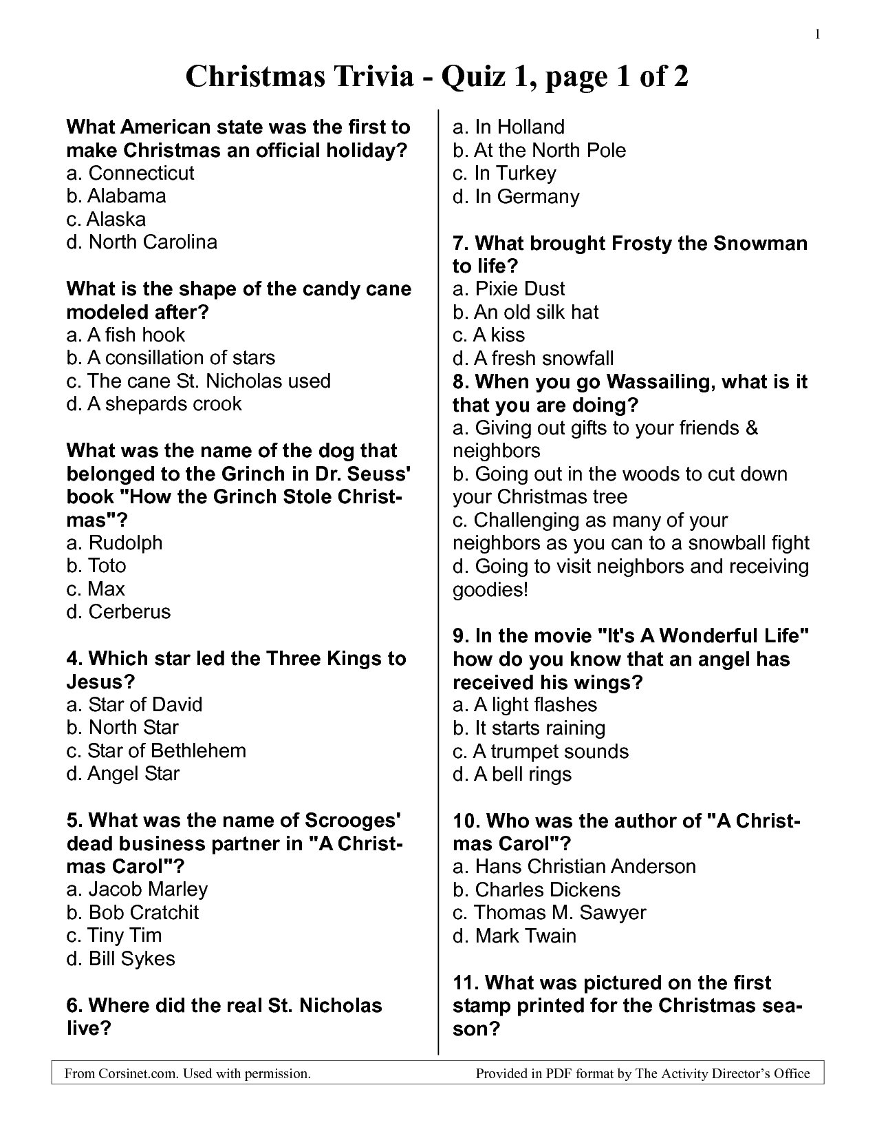 Free Printable Quiz Questions With Answers, Download Free with regard to Black Christmas Trivia Questions And Answers Printable