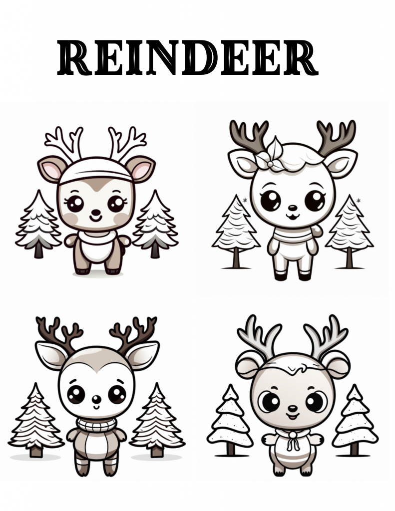 Free Printable Reindeer Coloring Pages - Classy Mommy throughout Cute Reindeer Printable