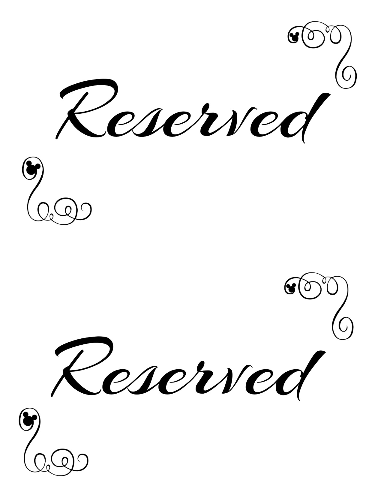Free Printable Reserved Seating Signs For Your Wedding Ceremony with Free Printable Reserved Signs