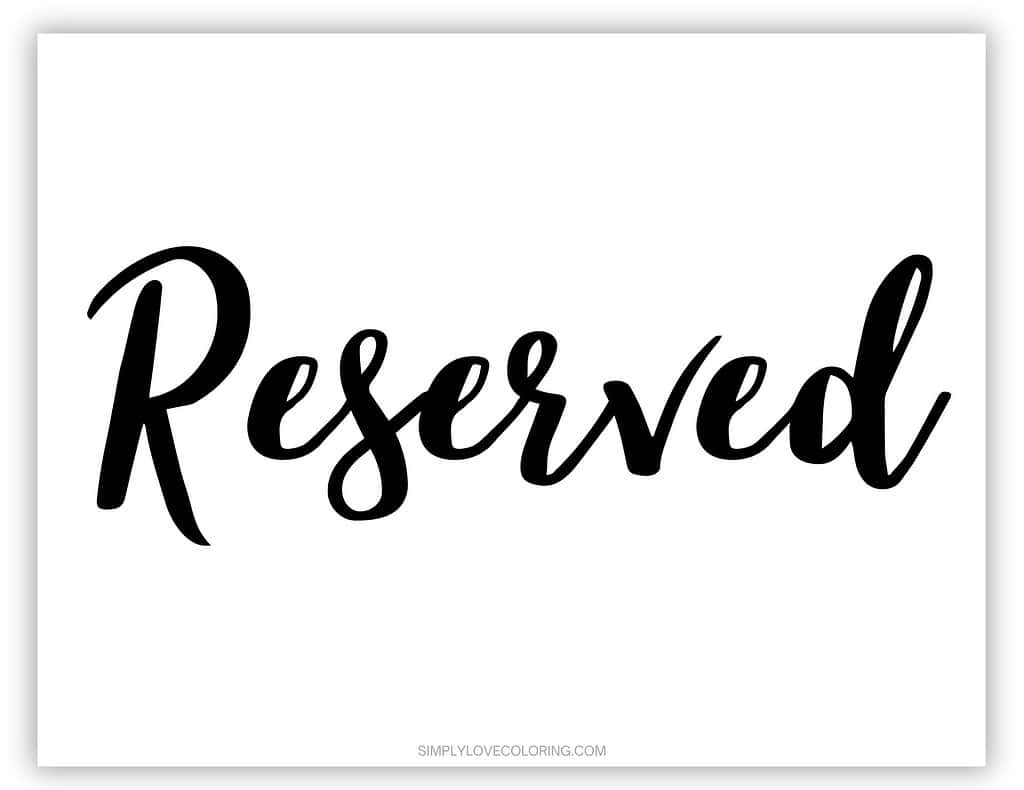 Free Printable Reserved Sign (Free Pdf Download) - Simply Love within Free Printable Reserved Signs