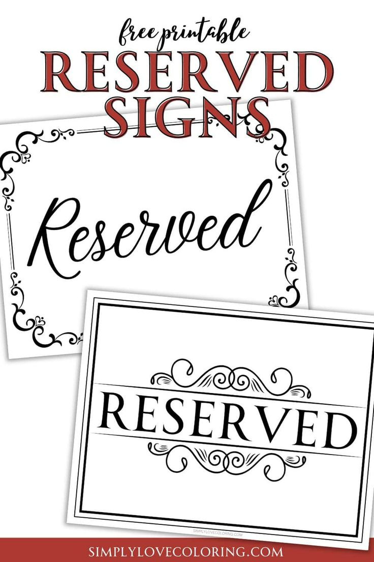Free Printable Reserved Sign (Free Pdf Printables) throughout Free Printable Reserved Signs