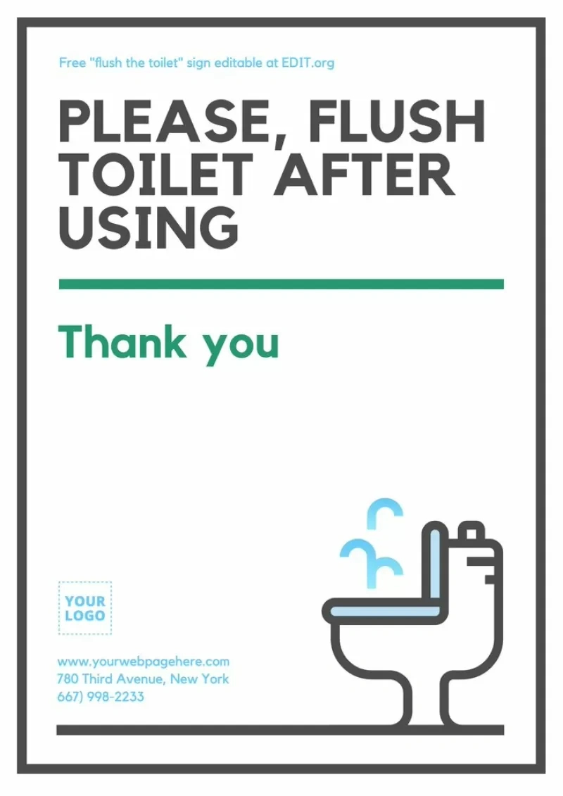 Free Printable Restroom Signs with regard to Free Printable Flush the Toilet Signs