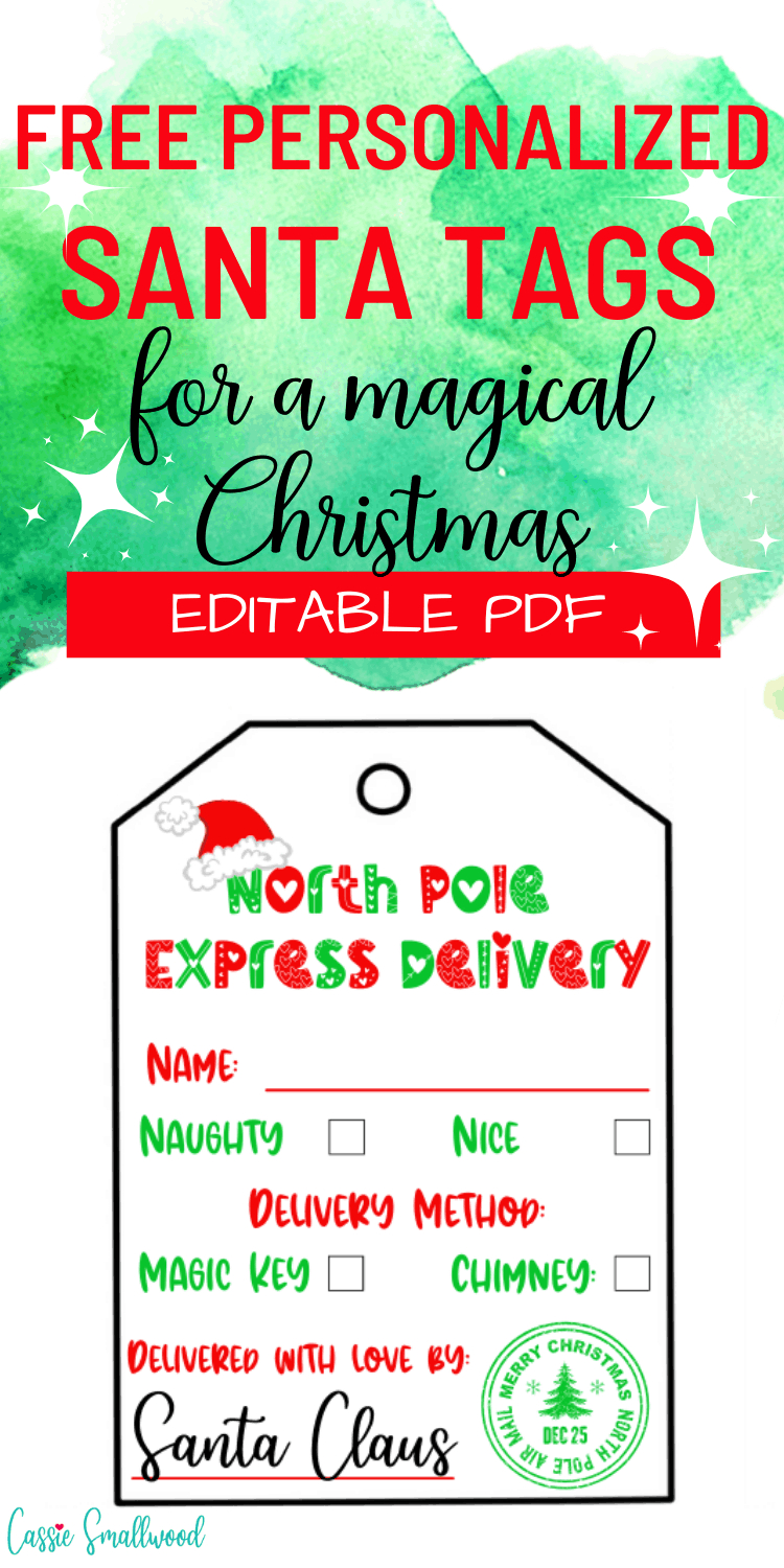 Free Printable Santa Gift Tags From The North Pole (Editable Pdf regarding Printable Personalized Christmas Tags