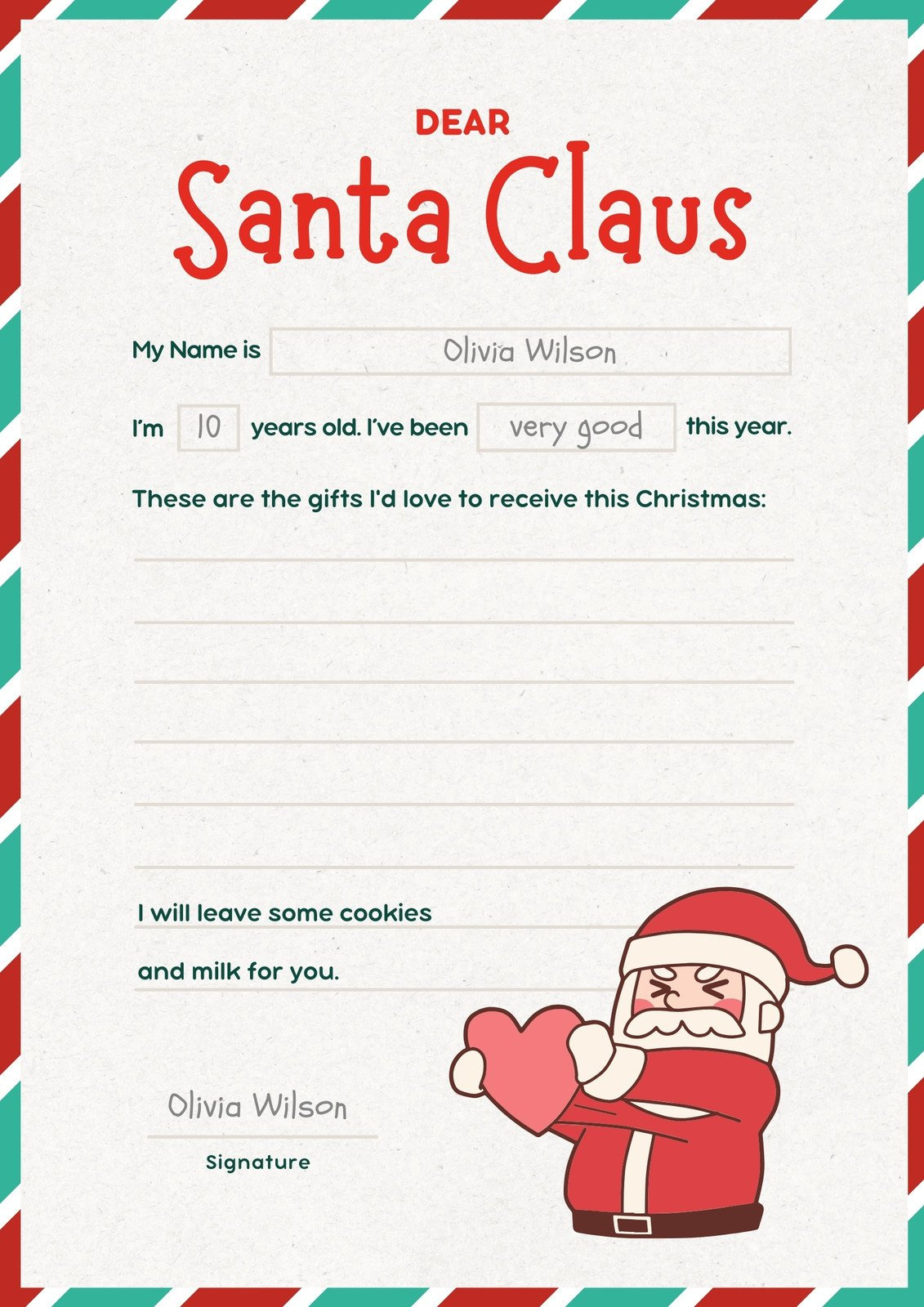 Free Printable Santa Letter Templates You Can Customize | Canva pertaining to Printable Christmas Santa Letters