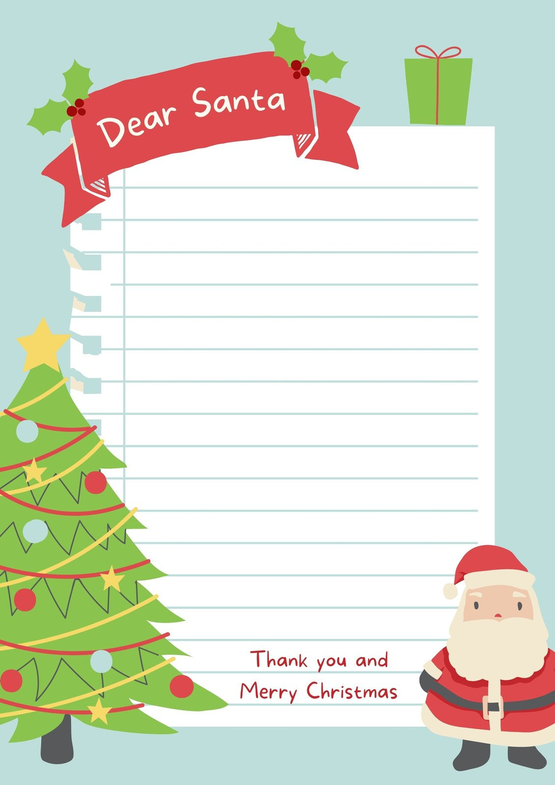 Free Printable Santa Letter Templates You Can Customize | Canva with Christmas Santa List Printable