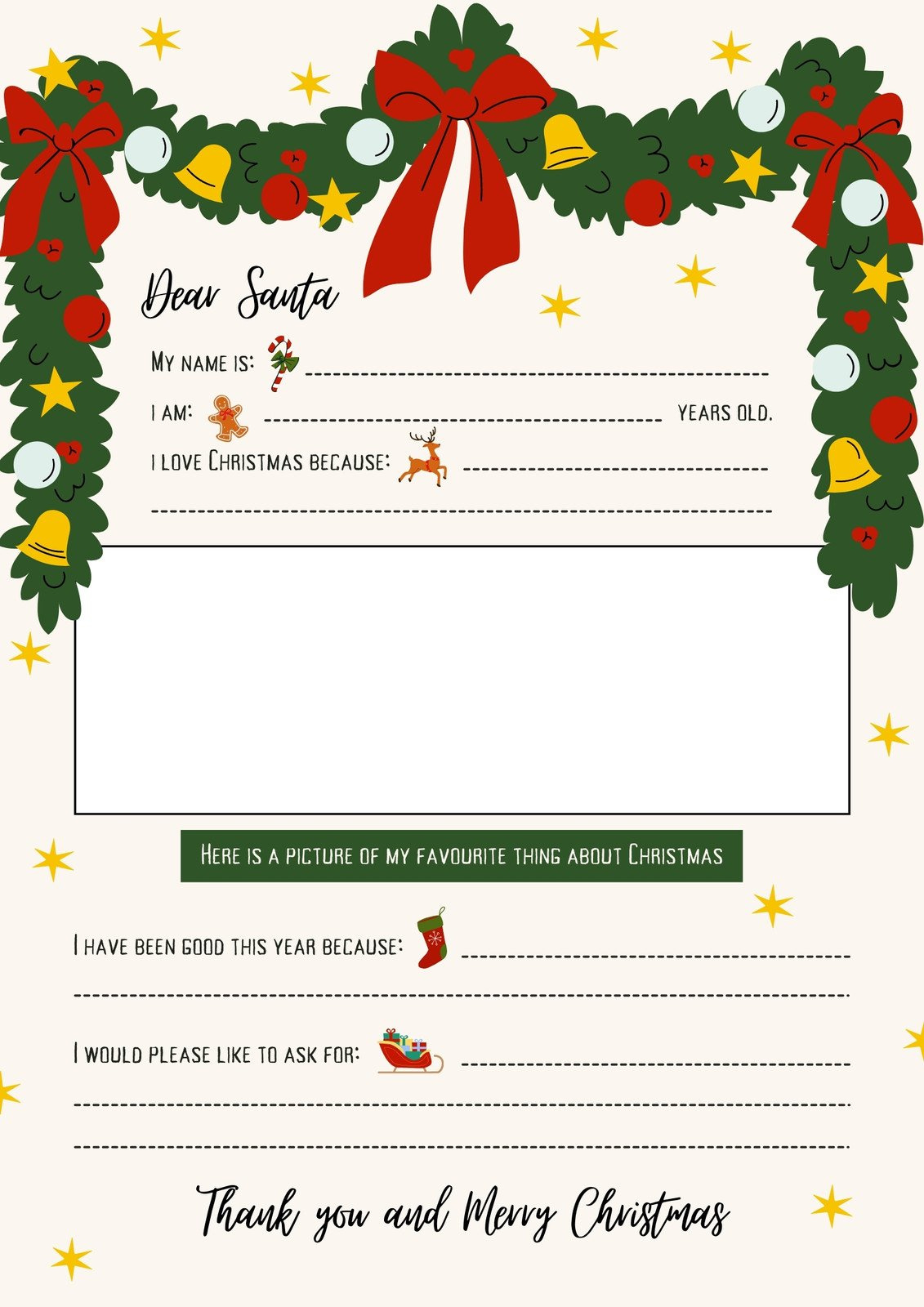 Free Printable Santa Letter Templates You Can Customize | Canva within Christmas Letter Printable Free