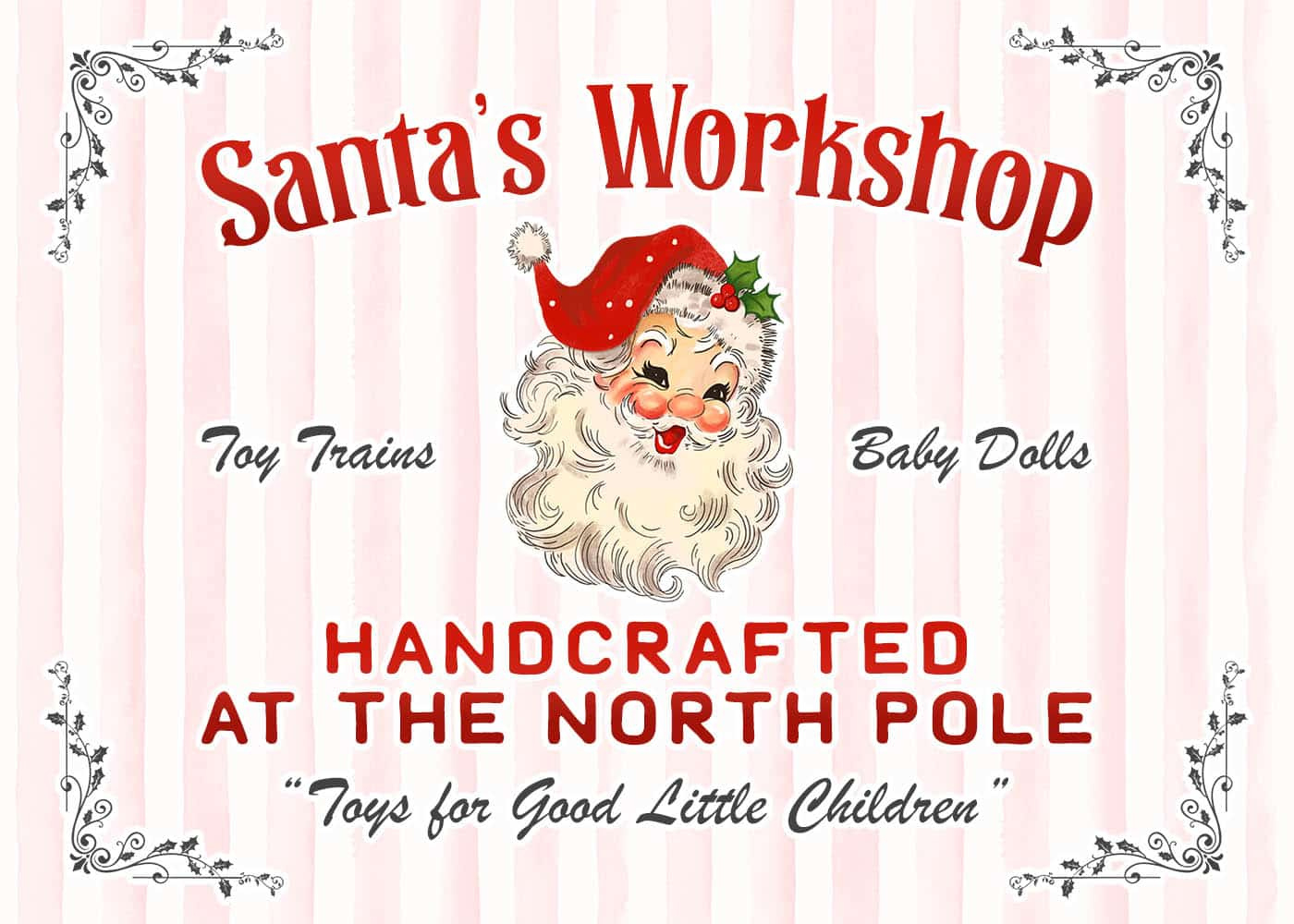 Free Printable Santa'S Workshop Sign - The Cottage Market for Santas Workshop Printable Sign