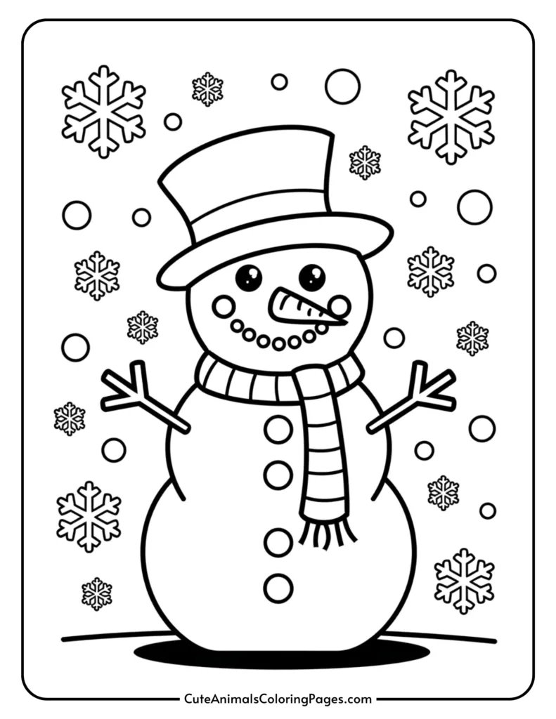 Free Printable Snowman Coloring Page (10 Pdf Pages) - Cute Animals throughout Free Printable Snowman