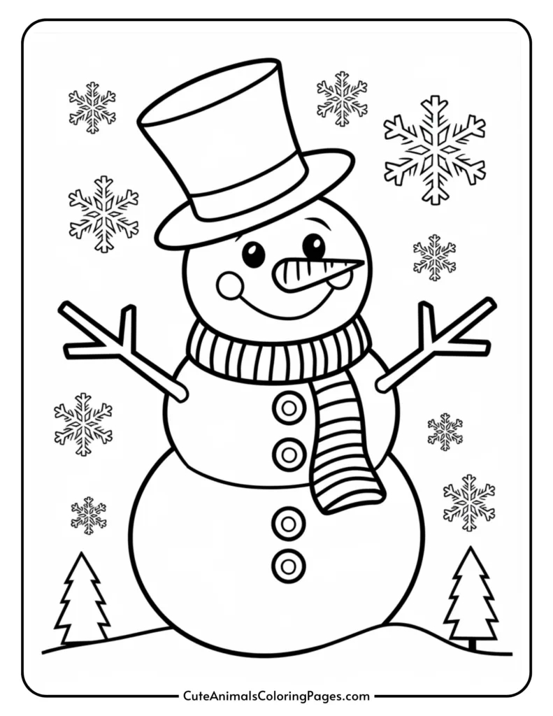 Free Printable Snowman Coloring Page (10 Pdf Pages) - Cute Animals within Printable Snowman Picture