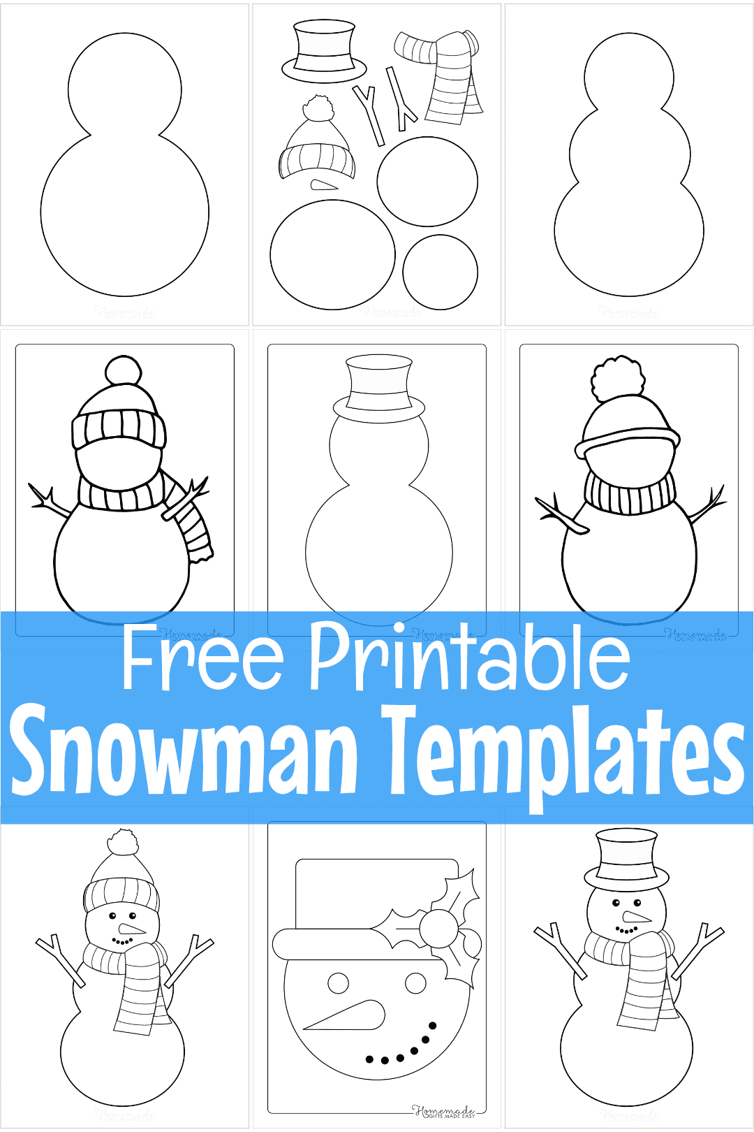 Free Printable Snowman Templates For Crafts pertaining to Free Printable Snowman Pattern