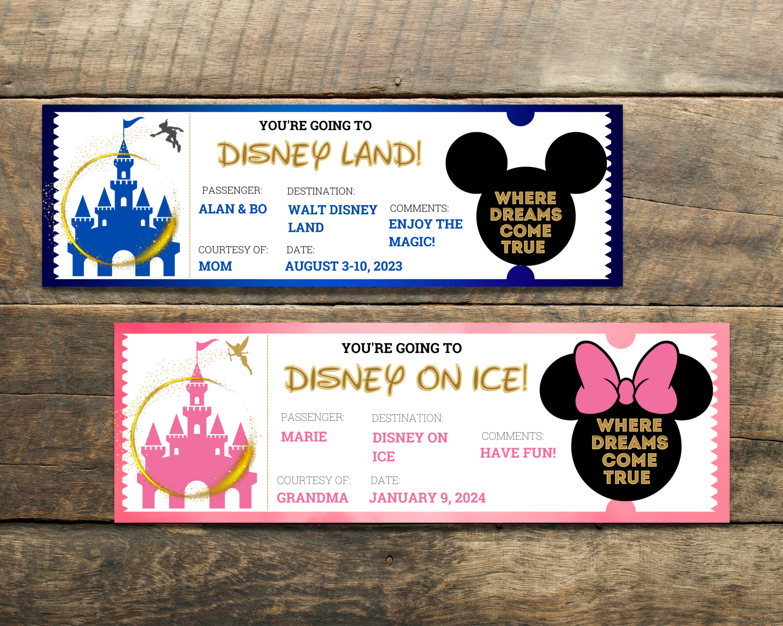 Free Printable Surprise Disney Tickets For Your Family Trip - Just with regard to Free Printable Disney Ticket Template