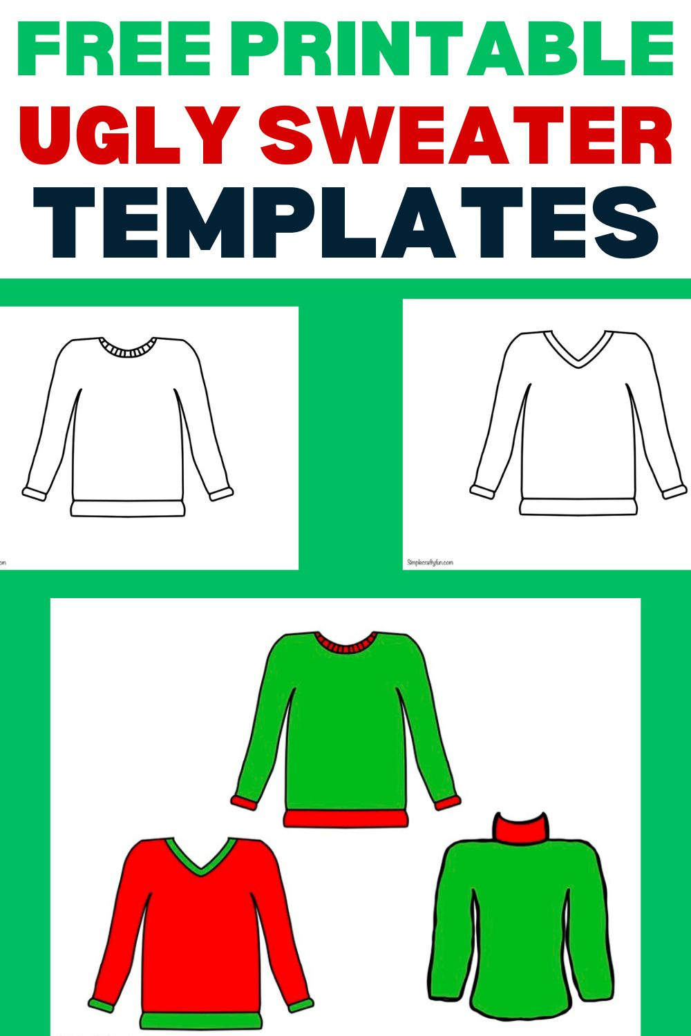 Free Printable Sweater Templates For Crafts - inside Ugly Sweater Template Printable