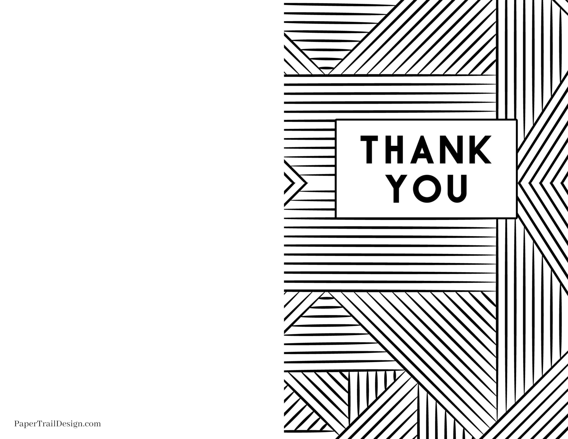 Free Printable Thank You Cards - Paper Trail Design within Folding Thank You Cards Printable