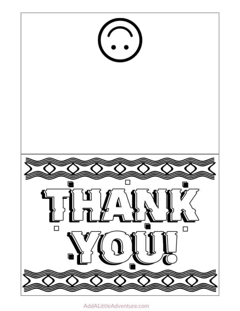 Free Printable Thank You Cards To Color - Add A Little Adventure inside Thank You Cards Free Printable Kids Design