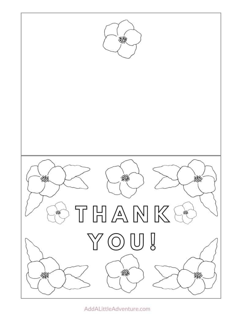 Free Printable Thank You Cards To Color - Add A Little Adventure pertaining to Thank You Cards Printable Coloring