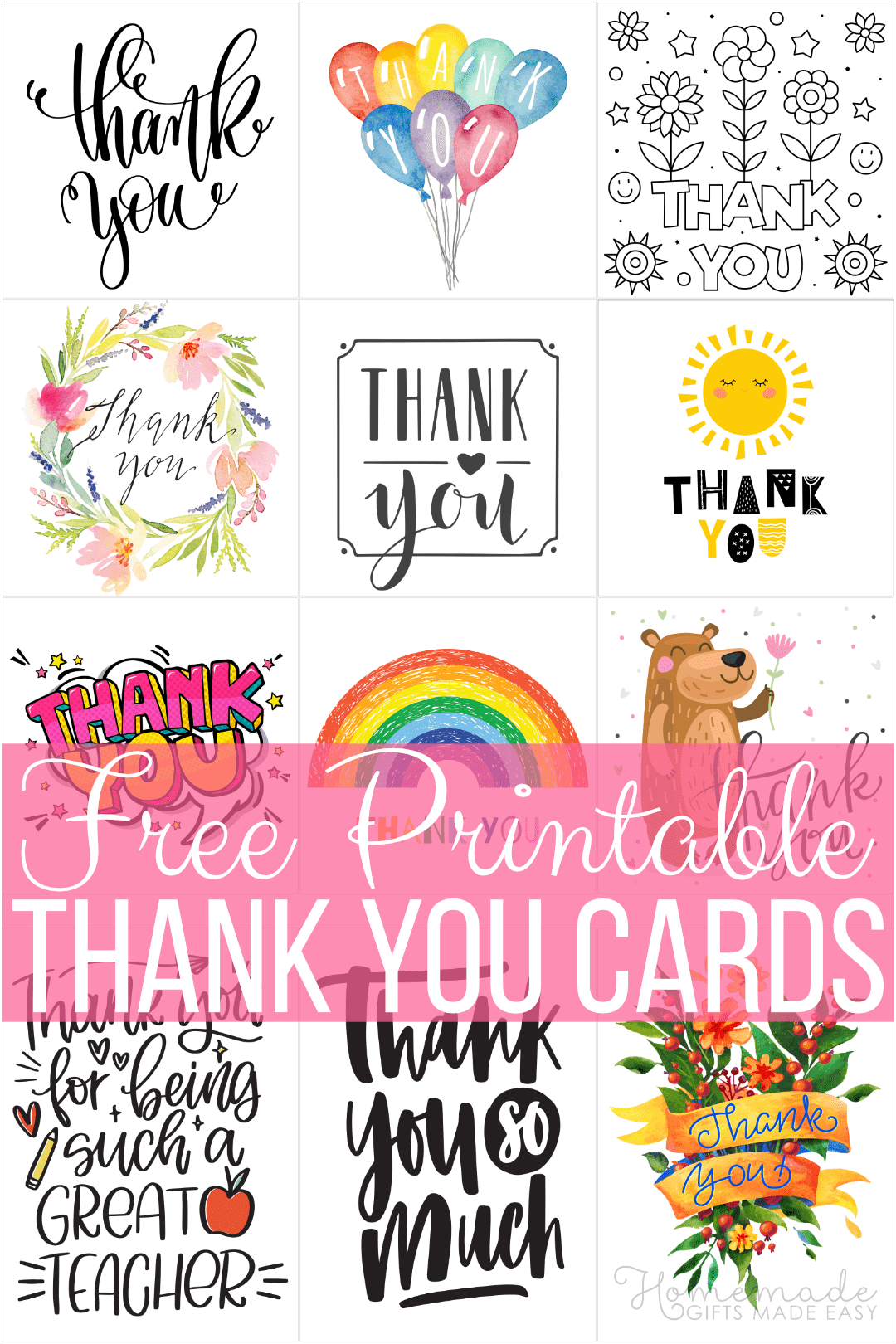 Free Printable Thank You Cards within Thank You Cards Printable Template Free