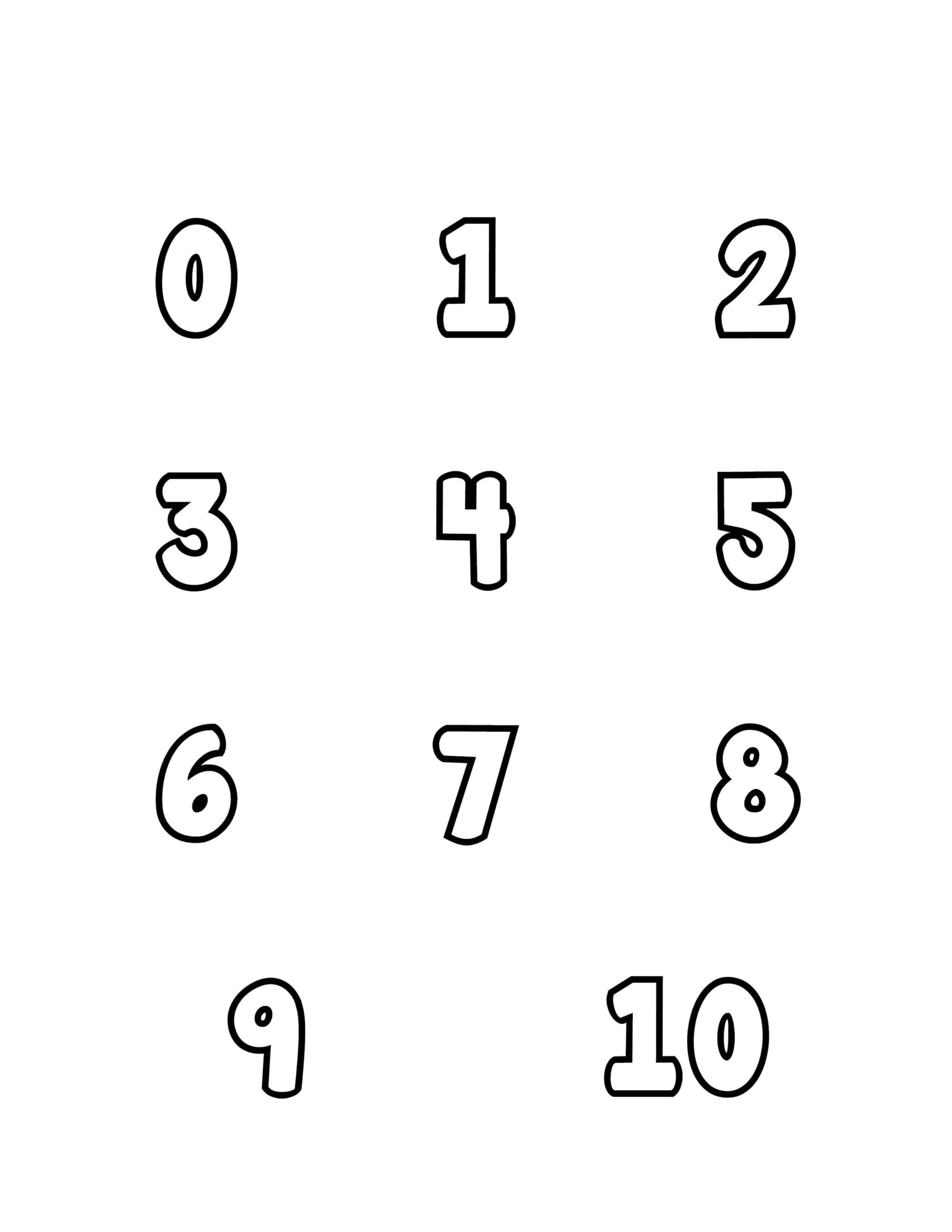 Free Printable Tracing Numbers: Bubble Numbers Set 0 To 10 throughout Free Printable Bubble Numbers