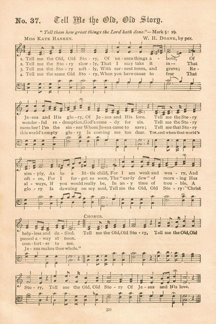 Free Printable Vintage Gospel Hymns Sheet Music within Free Printable Gospel Lyrics