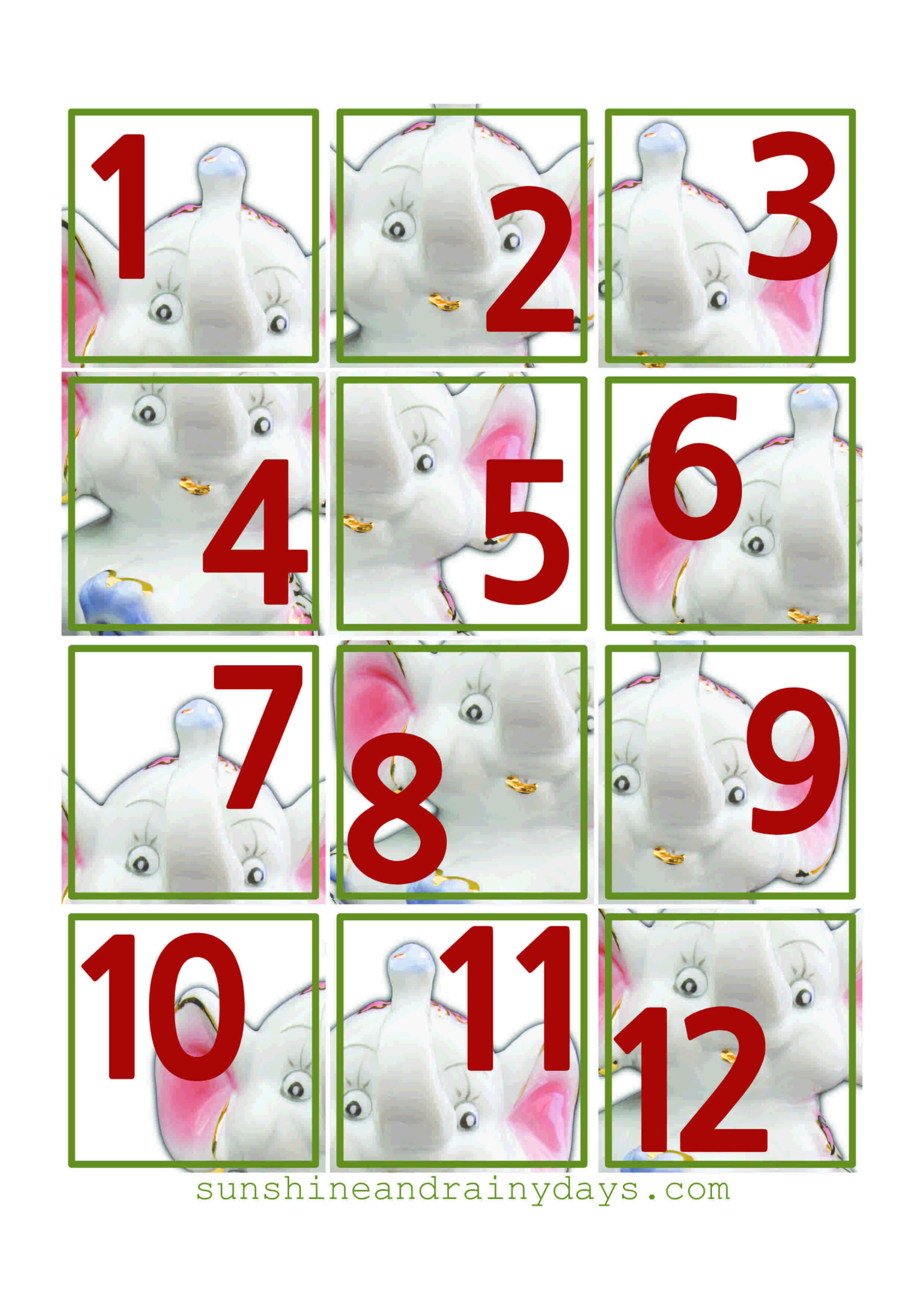 Free Printable White Elephant Numbers, Download Free Printable for Free Printable White Elephant Numbers