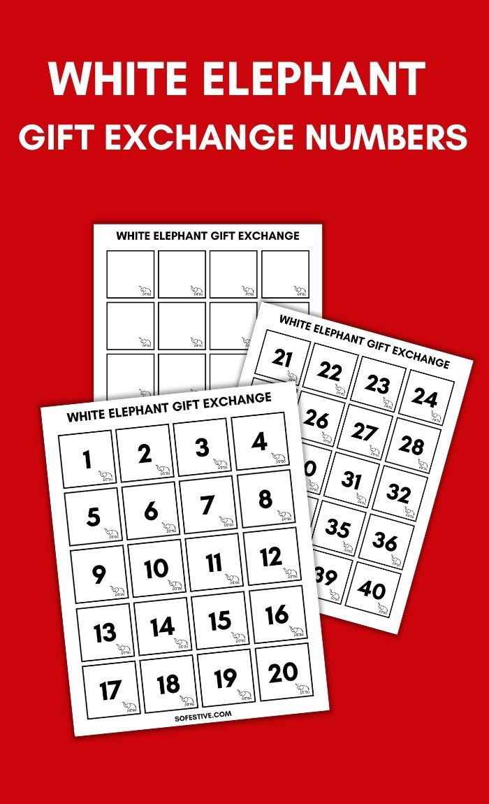 Free Printable White Elephant Numbers, Download Free Printable with regard to White Elephant Numbers Printable 1-50