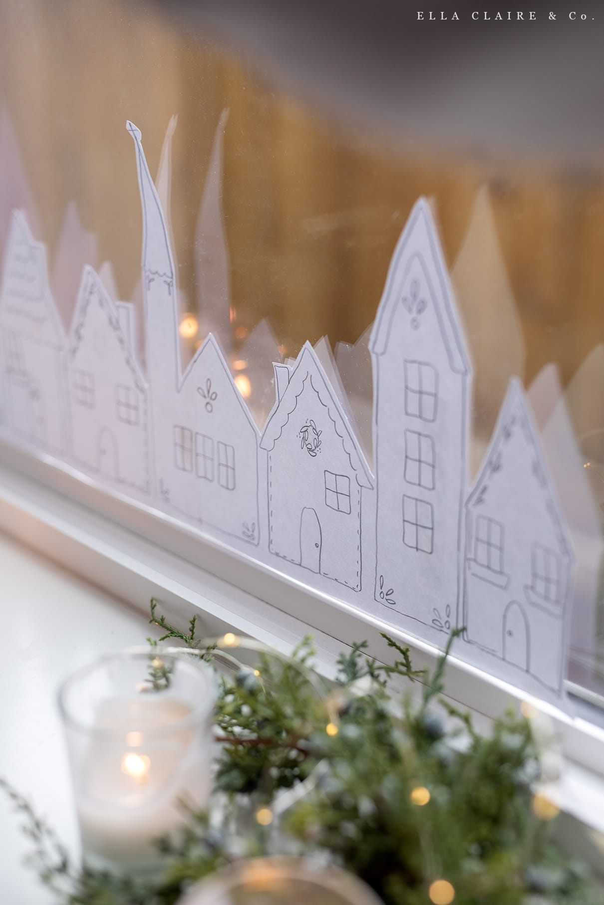 Free Printable Window Christmas Village - Ella Claire &amp;amp; Co. inside Free Printable Christmas Village