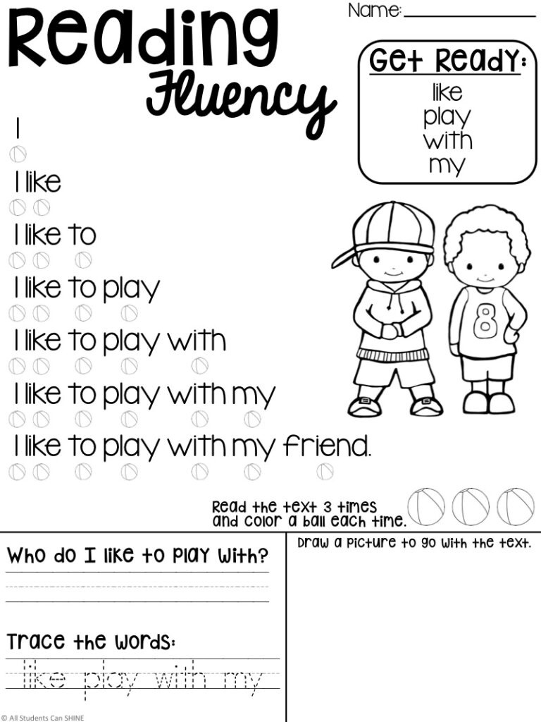 Free Reading Passages For Beginning Readers - All Students Can Shine inside Free Printable First Grade Fluency Passages