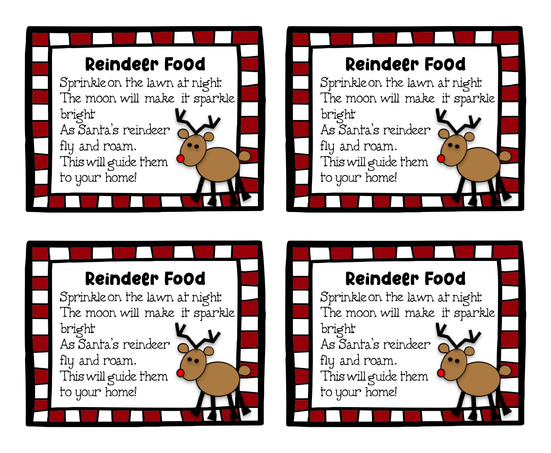 Free Reindeer Food Printable Tags - Printable Party Favors with regard to Reindeer Food Printable Labels Free