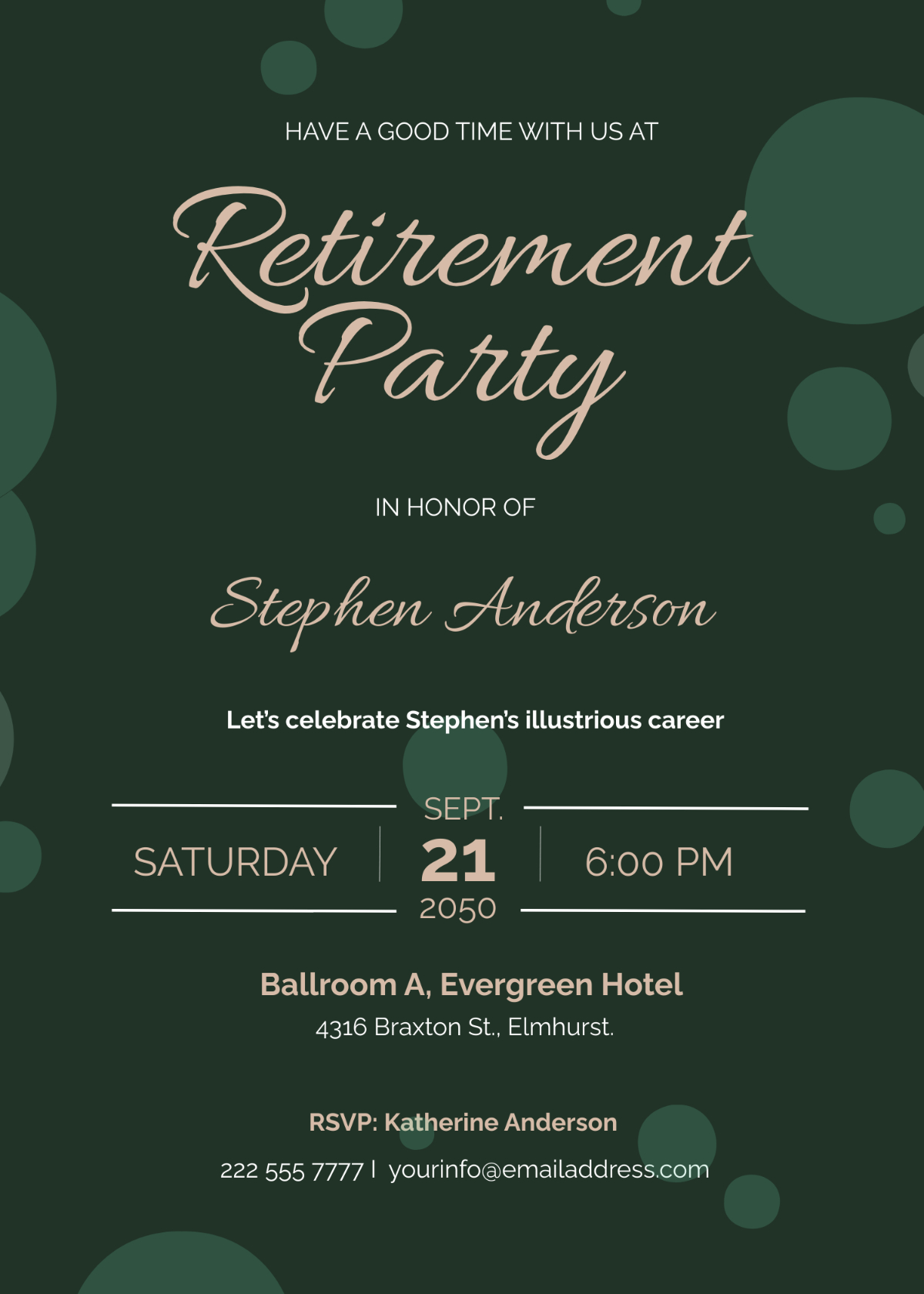Free Retirement Invitation Templates, Editable And Printable with Free Editable Retirement Invitation Templates