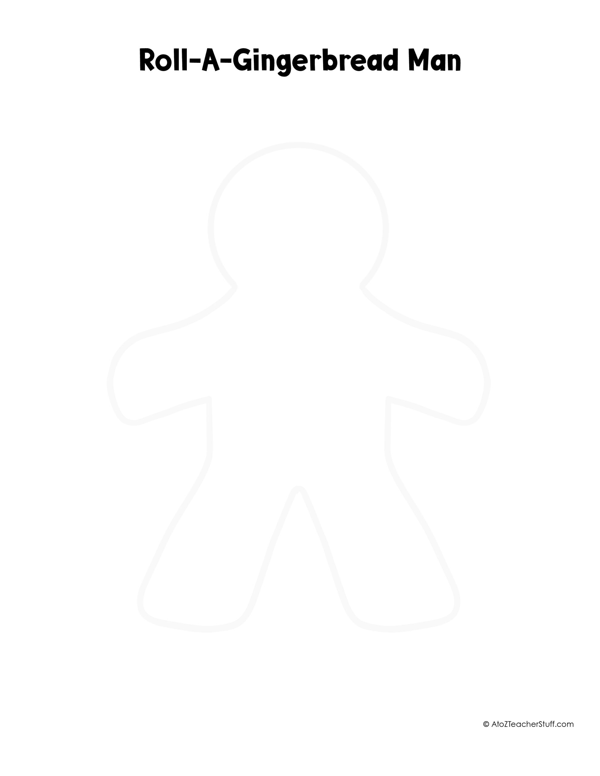 Free Roll-A-Gingerbread Man Printable Game - A To Z Teacher Stuff within Roll A Gingerbread Man Printable