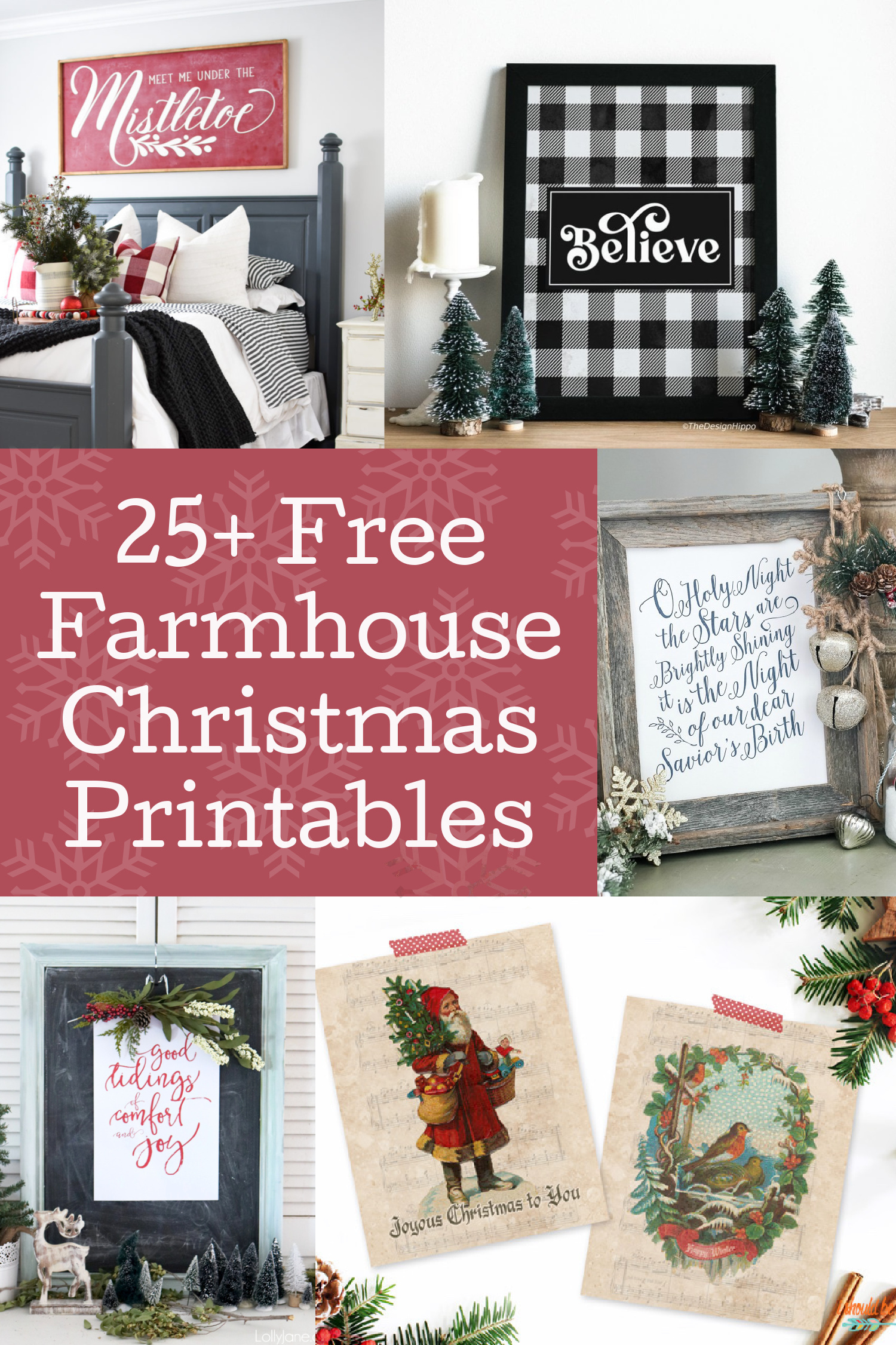Free Rustic Themed Christmas Printables - Mod Podge Rocks within Christmas Wall Art Printable