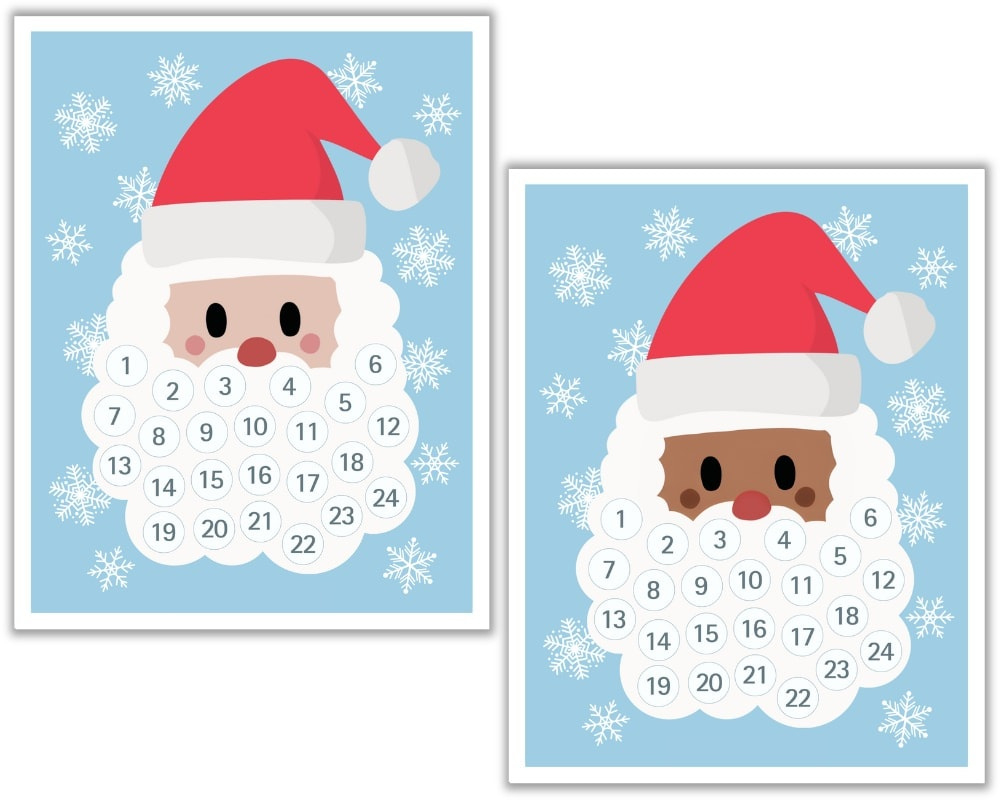 Free Santa'S Beard Countdown Template - The Craft-At-Home Family throughout Santa Beard Printable