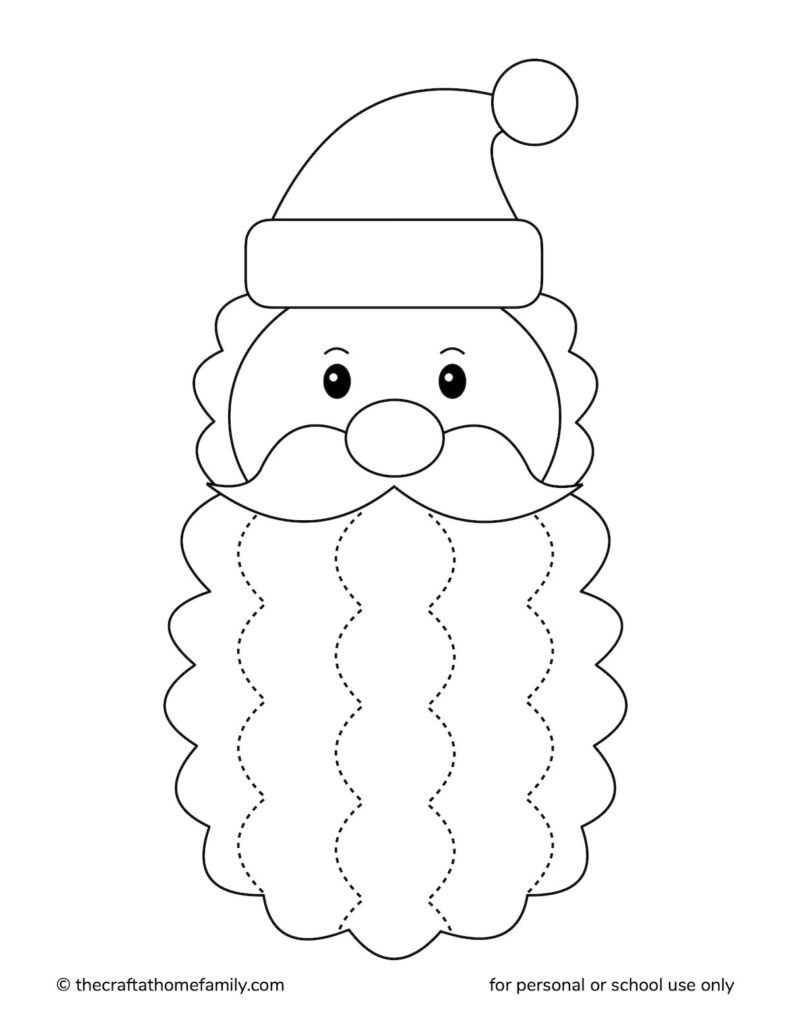 Free Santa'S Beard Scissor Practice Sheets - The Craft-At-Home Family intended for Santa Beard Cutout Printable
