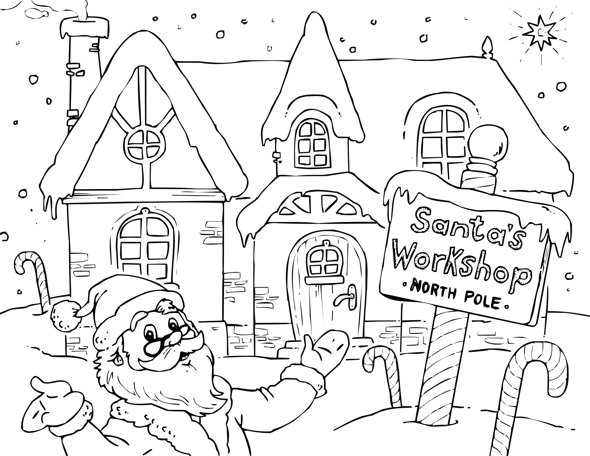 Free Santa'S Workshop Coloring Pages & Printable Elf Application pertaining to Santa Coloring Pages Printable