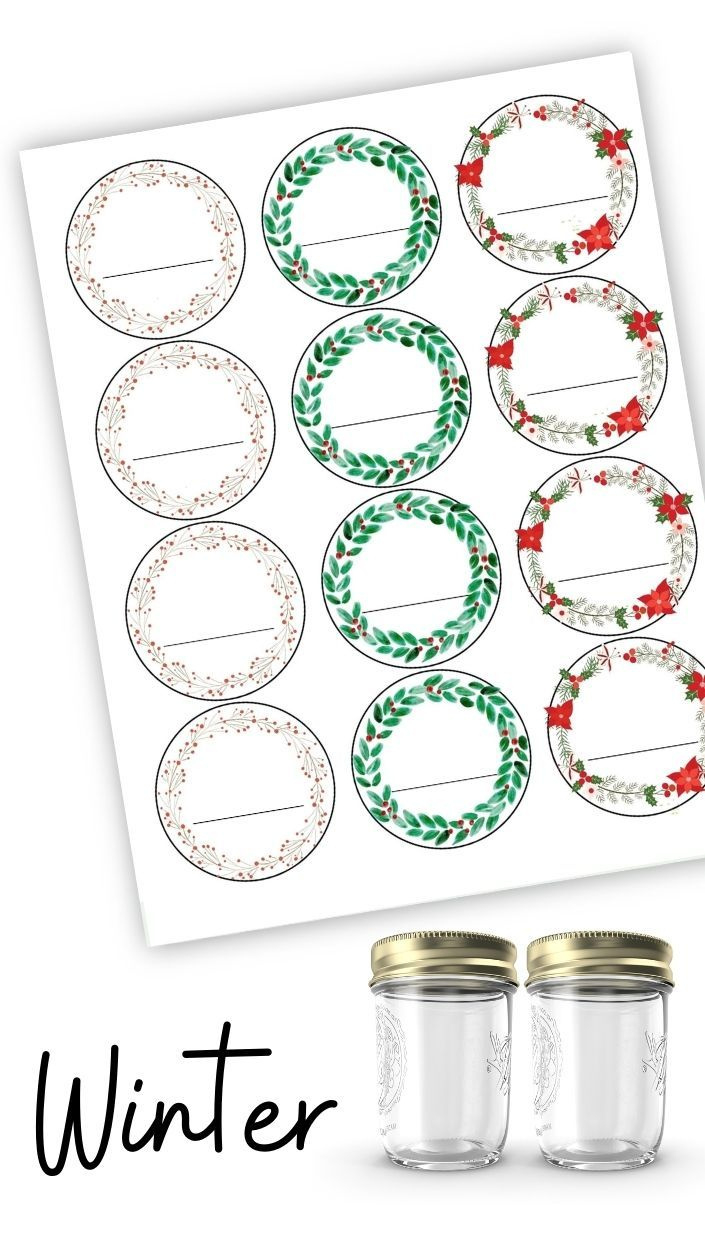 Free Seasonal Canning Labels (Printable) with Christmas Jar Labels Printable